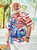 Hardaddy Big Size Flag Dinosaur Chest Pocket Short Sleeve Shirt