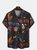 Men's Halloween Printed Casual Fabric Lapel Short Sleeve Hawaiian Shirt