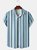 Cotton Linen Striped Casual Short Sleeve Shirt