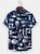 Hardaddy Mens Aerospace Machine Print Casual Breathable Short Sleeve Hawaiian Shirt