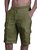 Hardaddy Men's Linen Shorts Multi-Pocket Tie Cargo Pants