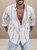 Men's Cotton Linen Striped Pocket Long Sleeve Shirt
