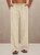 Plain Cotton Drawstring Waist Wide Leg Pants