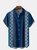 Geometric Check Chest Pocket Short Sleeve Bowling Shirt