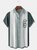 Geometric Chest Pocket Short Sleeve Bowling Shirt