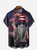 Hardaddy American Flag Gnome Chest Pocket Short Sleeve Casual Shirt
