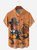 Hardaddy Thanksgiving Dinosaur Turkey Chest Pocket Short Sleeve Shirt