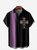 Rock Skull Chest Pocket Short Sleeve Bowling Shirt