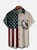 Hardaddy Moisture-wicking Memorial Day American Flag American Eagle Chest Pocket Casual Shirt