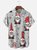 Hardaddy Men's Christmas Santa Print Casual Breathable Short Sleeve Shirt