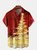Christmas Tree Chest Pocket Short Sleeve  Shirt