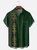 Moisture-wicking St. Patrick's Day Four Leaf Clover Stripe Chest Pocket Bowling Shirt