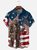 Moisture-wicking American Flag Pride Bigfoot Chest Pocket Casual Shirt