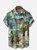 Moisture Wicking Dinosaur Chest Pocket Hawaiian Shirt
