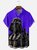 Moisture Wicking Star Robot Chest Pocket Hawaiian Shirt