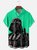 Moisture Wicking Star Robot Chest Pocket Hawaiian Shirt