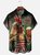 Moisture-wicking American Flag Rooster Beer Chest Pocket Casual Shirt