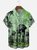 Moisture-wicking Star Robot Chest Pocket Hawaiian Shirt