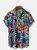 Moisture Wicking Tropical Plants Parrot Chest Pocket Hawaiian Shirt