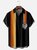 Tall Size Moisture-wicking Star Spacecraft Chest Pocket Bowling Shirt