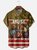 Tall Size Moisture-wicking Independence Day Rooster American Flag Chest Pocket Casual Shirt