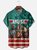 Tall Size Moisture-wicking Independence Day Rooster American Flag Chest Pocket Casual Shirt