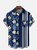 Moisture-wicking Floral Chest Pocket Bowling Shirt