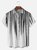 Big Size Moisture-wicking Classic Abstract Textured Vertical Stripe Chest Pocket Casual Shirt