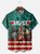 Big Size Moisture-wicking Independence Day Rooster American Flag Chest Pocket Casual Shirt
