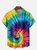Big Size Moisture-wicking Hippie Tie Dye Chest Pocket Casual Shirt