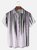 Big Size Moisture-wicking Classic Abstract Textured Vertical Stripe Chest Pocket Casual Shirt