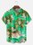 Big Size Moisture-wicking Tropical Hibiscus Flower Chest Pocket Hawaiian Shirt