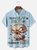 Big Size Moisture-wicking Busy Duck Chest Pocket Hawaiian Shirt