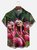 Big Size Moisture-wicking Flamingo Funny Shock Art Chest Pocket Hawaiian Shirt