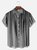 Big Size Moisture-wicking Classic Abstract Textured Vertical Stripe Chest Pocket Casual Shirt