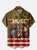 Big Size Moisture-wicking Independence Day Rooster American Flag Chest Pocket Casual Shirt