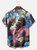 Big Size Moisture-wicking Tropical Chimpanzees Chest Pocket Hawaiian Shirt