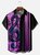 Big Size Moisture-wicking Music Note Chest Pocket Bowling Shirt
