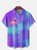 Big Size Moisture-wicking Gradient Flamingo Chest Pocket Hawaiian Shirt