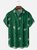 Moisture Wicking Geometric Floral Chest Pocket Hawaiian Shirt