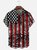 Moisture Wicking USA Independence Day Flag Chest Pocket Hawaiian Shirt