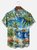 Big Size Moisture-wicking Palm Tree Chest Pocket Hawaiian Shirt
