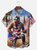 Big Size Moisture-wicking American Flag Bigfoot Guitar Rock Chest Pocket Hawaiian Shirt