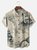Big Size Moisture-wicking Ocean Map Sailboat Lighthouse Chest Pocket Casual Shirt