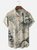 Tall Size Moisture-wicking Ocean Map Sailboat Lighthouse Chest Pocket Casual Shirt