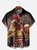 Big Size Moisture-wicking American Flag Chicken Beer National Patriotic Chest Pocket Casual Shirt