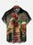 Big Size Moisture-wicking American Flag Chicken Beer National Patriotic Chest Pocket Casual Shirt