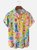 Moisture Wicking Ocean Lobster Crab Ombre Chest Pocket Hawaiian Shirt