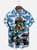 Moisture Wicking Guitar Dinosaur Shark Car Chest Pocket Hawaiian Shirt