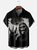 Moisture Wicking Alien Spaceship Bigfoot Chest Pocket Hawaiian Shirt